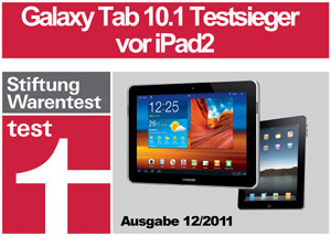Galaxy Tab 10.1 Testsieger vor iPad2